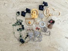 Lot of 16 Vintage ~ 1950s-80s ~  Costume Jewelry ~ Earrings, Pins, Necklaces