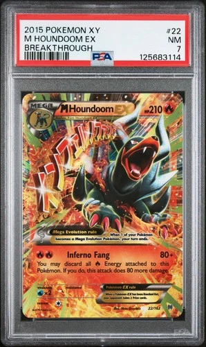 M Houndoom EX 22/162 Breakthrough Pokemon PSA 7