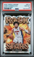 2025 TOPPS CHROME ROCK STARS #RS-5 CADE CUNNINGHAM PSA 10