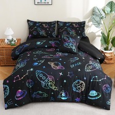 6 Pcs Bed in A Bag Twin Comforter Set for Boys,Rocket Comforter Set,Space Bed...