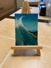 ACEO Original Acrylic Painting Landscape Abstract Art Card ATC Scenery 53 ocean
