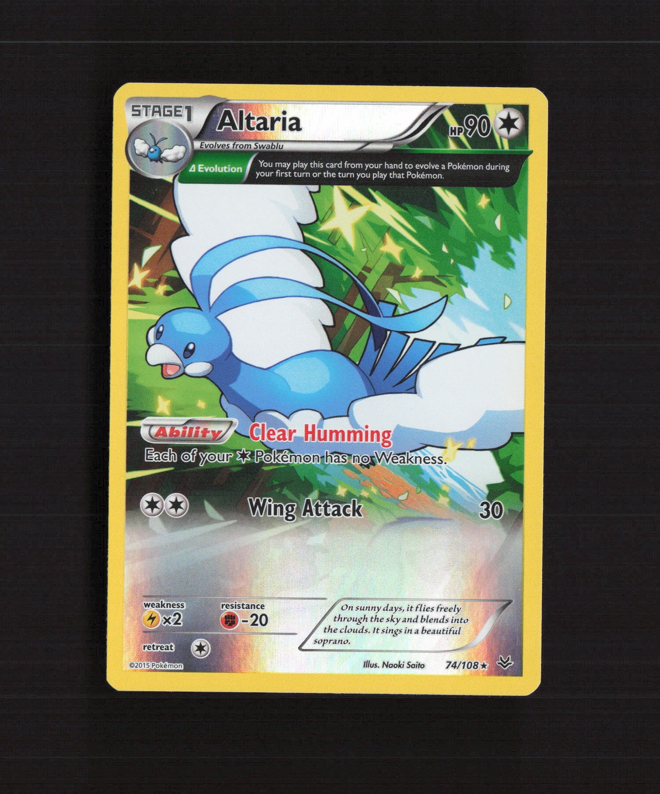 Altaria 74/108 Roaring Skies Rare Reverse Holo Pokemon Card LP