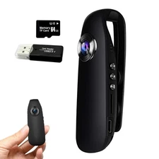 Mini Body Camera 1080P HD Motion Detection Night Vision 64GB Memory Card 6h B...