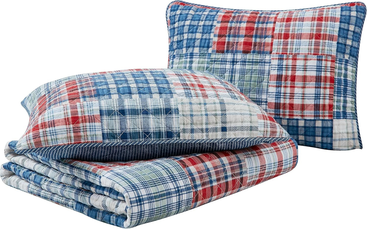 - Twin Quilt Set, All Season Cotton Home Bedding, Dorm Room Essentials (Raeford  thumbnail 4