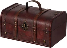 Vintiquewise(TM Decorative Treasure Box - Wooden 24/24/8 in-15 Pounds, Cherry 