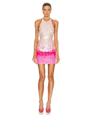 David Koma Minikleid mit Farbverlauf bestickt Größe 12 ORIGINAL UVP 2300 £ #W12