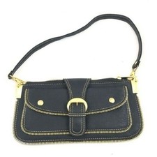 Mellow World Black with Gold Accents Zipper clutch/shoulder bag combo