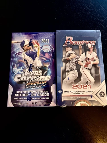 Lot Of (1) 2023 Topps Chrome Cosmic & (1) 2021 Bowman Sealed Hobby Box