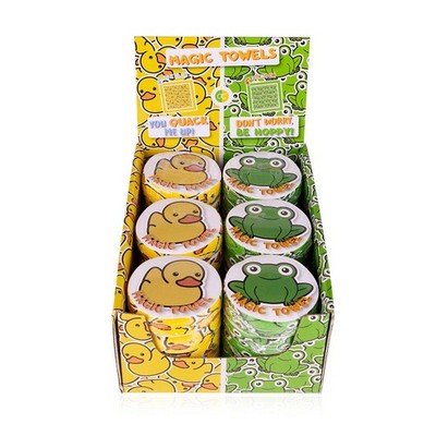 Magisches Handtuch HAPPY ANIMALS - mit Frosch & Ente 