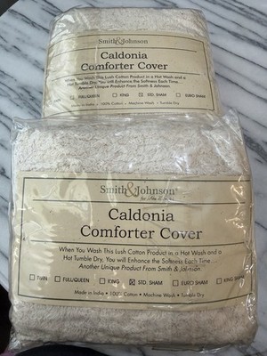 Smith & Johnson Caldonia Shams (2) StandardCream Off White Lush Cotton Brand New