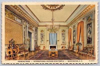 Drawing Room International Eastern Star Temple Washington DC Postcard AA126