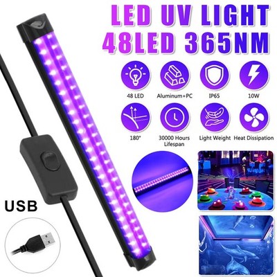 Ultraviolett LED Lamp Strip 48LED UV Licht Bar Schwarzlicht Leuchten Party Club#