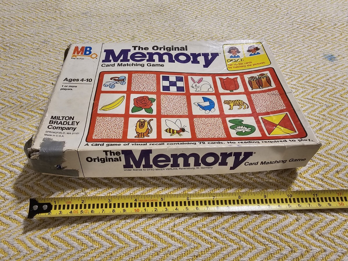 Vintage 1980 Memory Matching Game Milton Bradley Card Game 99