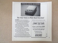 Escort Passport 3200 WideBand Tech 1992 Magazine Print Ad Radar Detector
