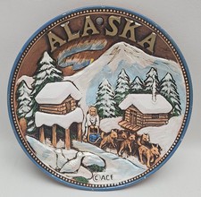 Alaska Souvenir Plate Vintage Travel Clay 8 R...