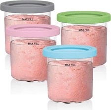 4 Pack Ice Cream Tubs for Ninja CREAMi Ice Cream Maker NC300UK NC300UKCP NC301