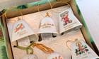 Vtg Porcelain Christmas Bell Ornaments Japan Set of 6 Mini Tree Decor 1.5" (N3) — photo 7