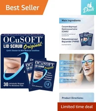 30 Count Pre-Moistened Eyelid Wipes - Cleanse & Soothe Irritated Eyes