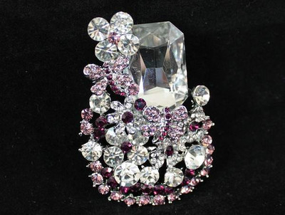 DRAGONFLY BROOCH PIN PENDANT JEWELRY AUSTRIAN RHINESTONE CRYSTAL B1525-PURPLE