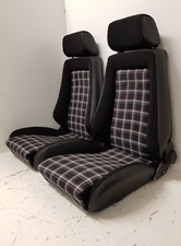RECARO SEDILI VERA PELLE TESSUTO PER OPEL-VW MAGGIOLINO-T2-T3 E COPPIA AUTO D'EPOCA
