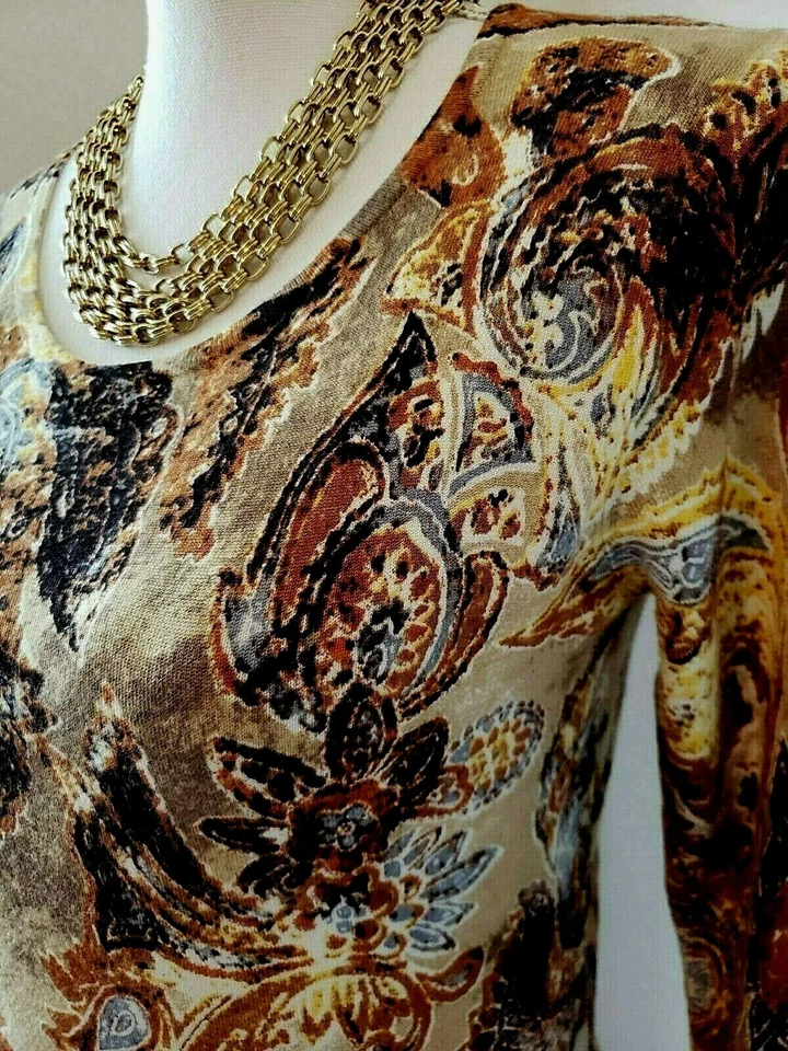 Camiseta Sarah Spencer Mujer Marrón y Azul Manga Larga Talla Pequeña S Foto 3 de 4