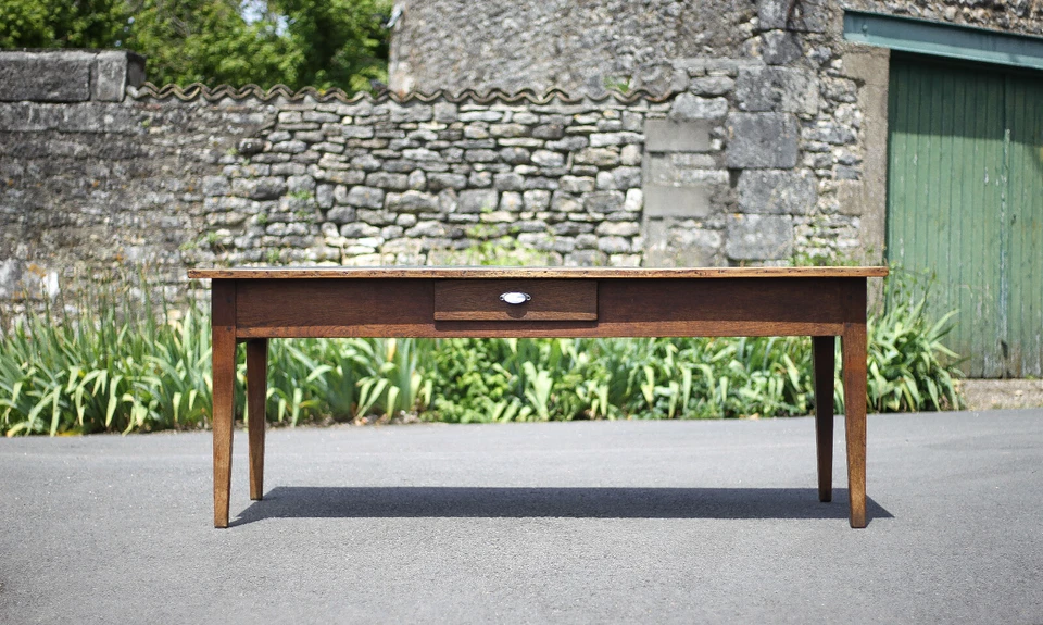 Table de ferme et ses 2 bancs, table de salon, table bois avec paire de bancs bo - Photo 2/4