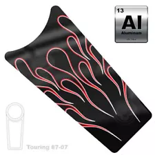 Aluminum - Gas Tank Dash Insert Harley TOURING 87-07 - PINSTRIPE FLAME ON BLACK