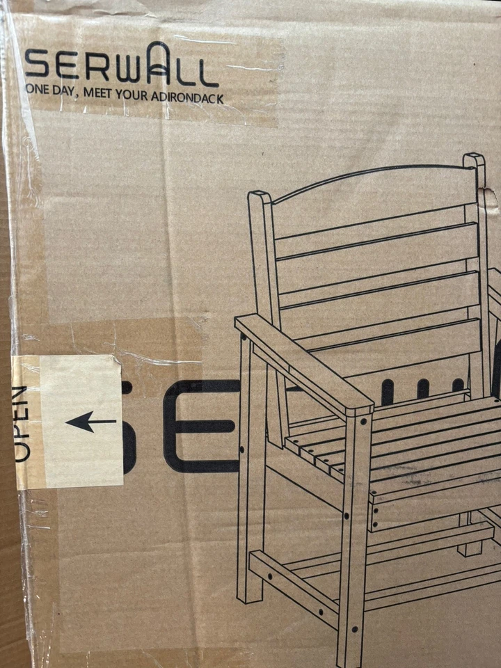 Silla de exterior Serwall Grange azul marino resistente a la intemperie madera grano textura nueva en caja Foto 2 de 3