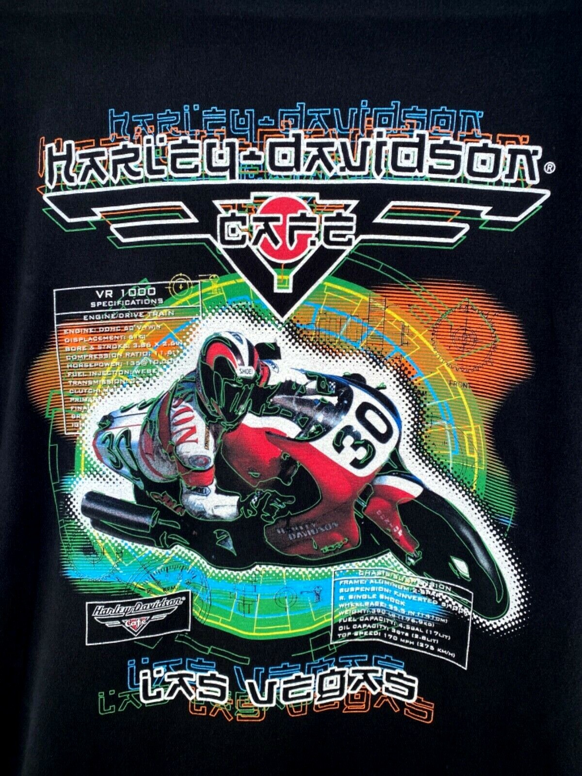 USED MACHINE COLLECTION HARLEY-DAVIDSON CAFE LAS VEGAS FLAME SHIRT