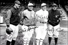 BABE RUTH LOU GEHRIG TY COBB YANKEES BASEBALL AUTOGRAPHS 4X6 B&W PHOTO REPRINT