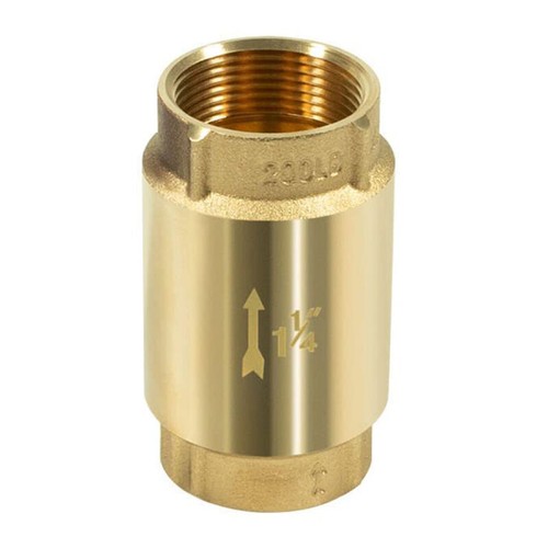 Check Valve 1-1/4 Inch Brass In-Line Female Pipe Thread For Most Bands of Pumps - Picture 12 of 14