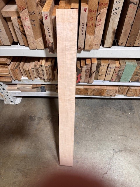 Curly Flame Maple🍁Bass Guitar LONG Set Neck 1.2” X 4”x40” Figure KD Bolt on