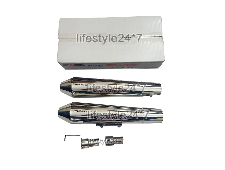 Silenciador silenciador escape corto pulido Royal Enfield Interceptor 650 Powerage - Imagen 3 de 4