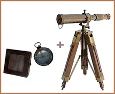 Antique Table Top Telescope Nautical Compass Maritime Best Gift Idea Christmas 