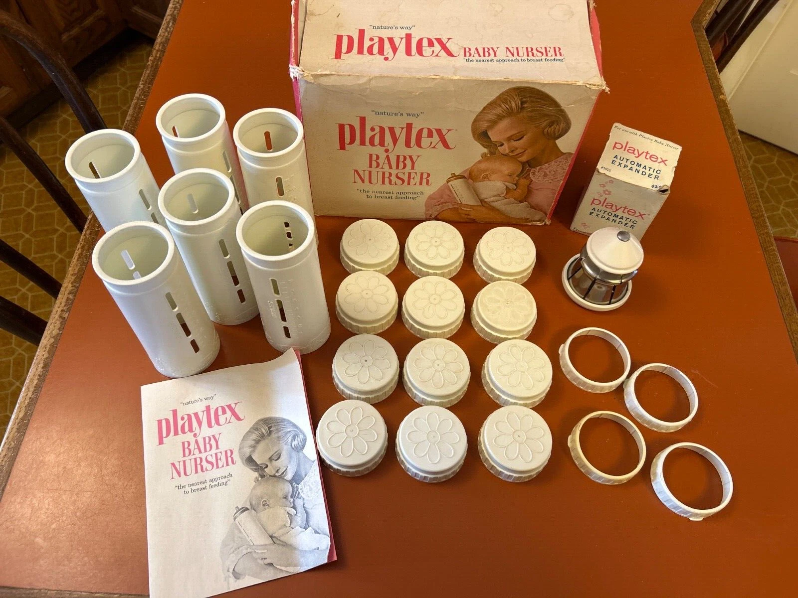 1960s Vintage Playtex Baby Nurser Bottles w/ Box AND Insert! RARE! Not Complete