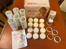 1960s Vintage Playtex Baby Nurser Bottles w/ Box AND Insert RARE Not Complete