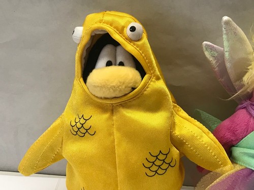 lot 3 disney club penguin costume plush bean bag fish fairy