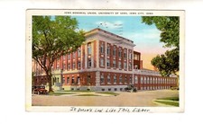 1943 postcard, Memorial Union, University of Iowa, Iowa City, Iowa