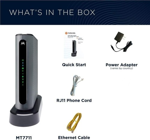 Motorola MT7711 24X8 Kabelmodem und AC1900 Dual Band Wi-Fi Gigabit Router - Bild 3 von 5