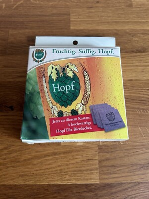 Hopf Filz Bierdeckel 4 Stück Bierdeckel aus Filz NEU in OVP