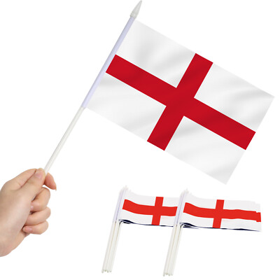 Anley England Mini Flag 12 Pack - Hand Held Small Miniature English Flags