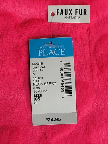 The Children's Place Girls Size XS (4) Super Soft Faux Fur Pullover MSRP $24.95 - Picture 7 of 9