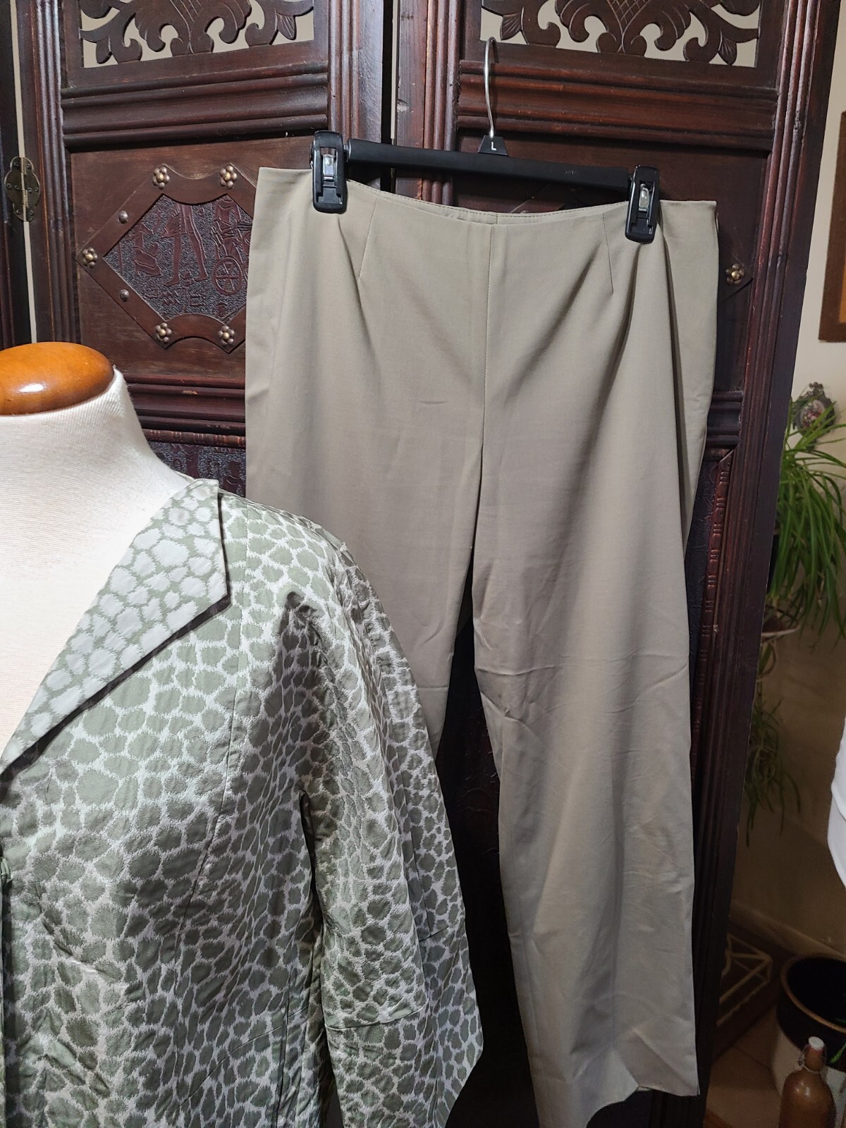 Lafayette 148 New York Pants Suit Sz M 8-10 Sage … - image 6