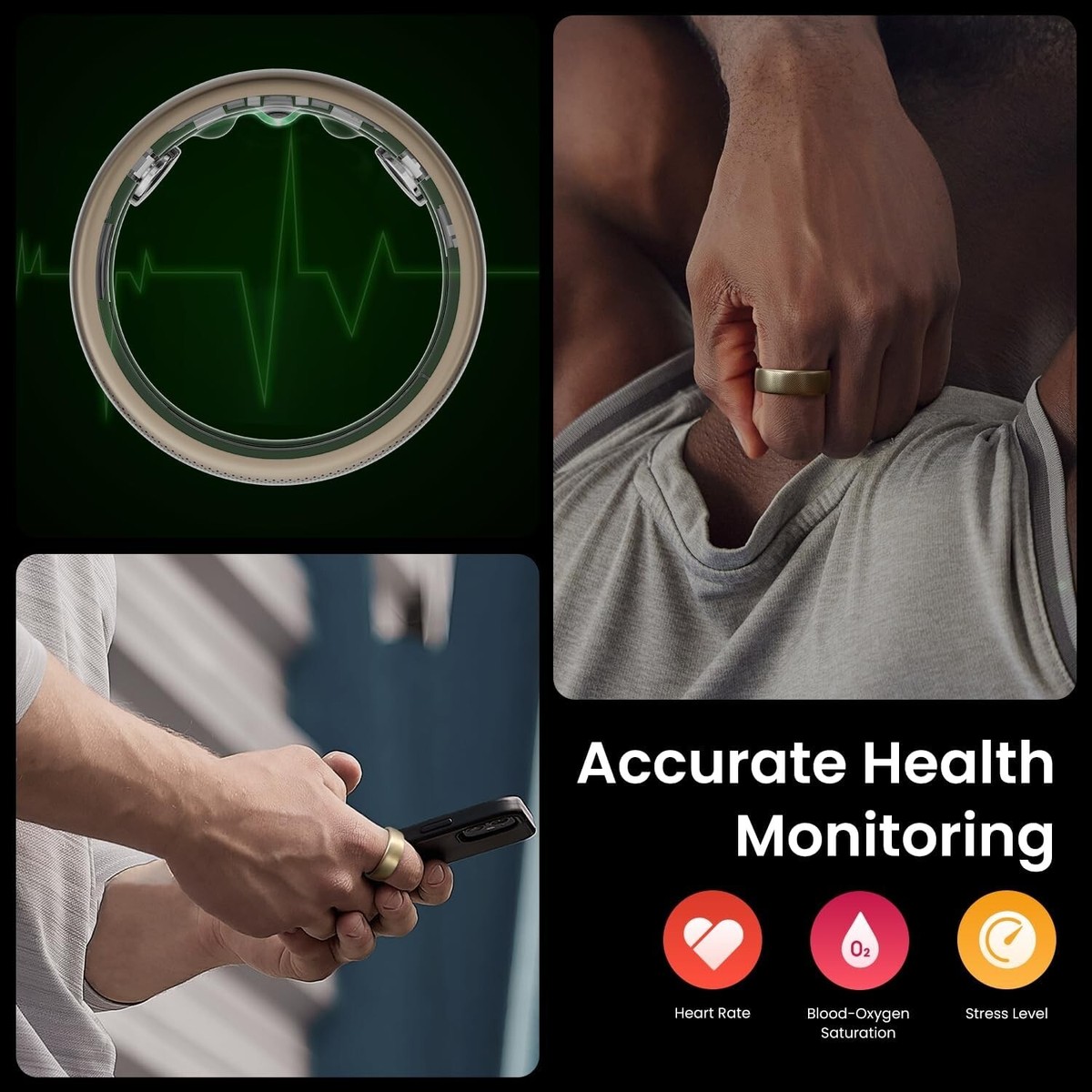 Amazfit Helio Smart Ring - No Subscription, Monitor Sleep, Heart