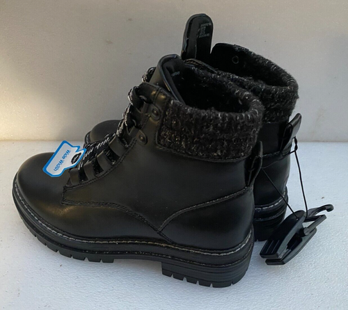 Time And Tru Hiker Boots Women's Size 6 W Black Lace Up - Picture 3 of 5