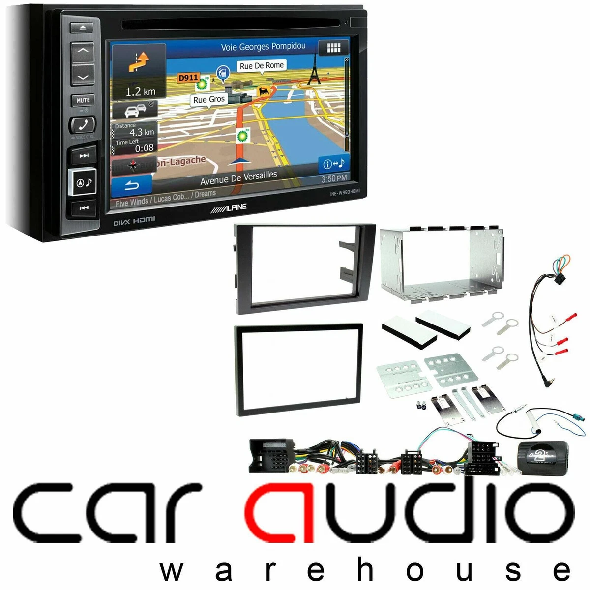 Alpine double din car 2024 stereo with bluetooth