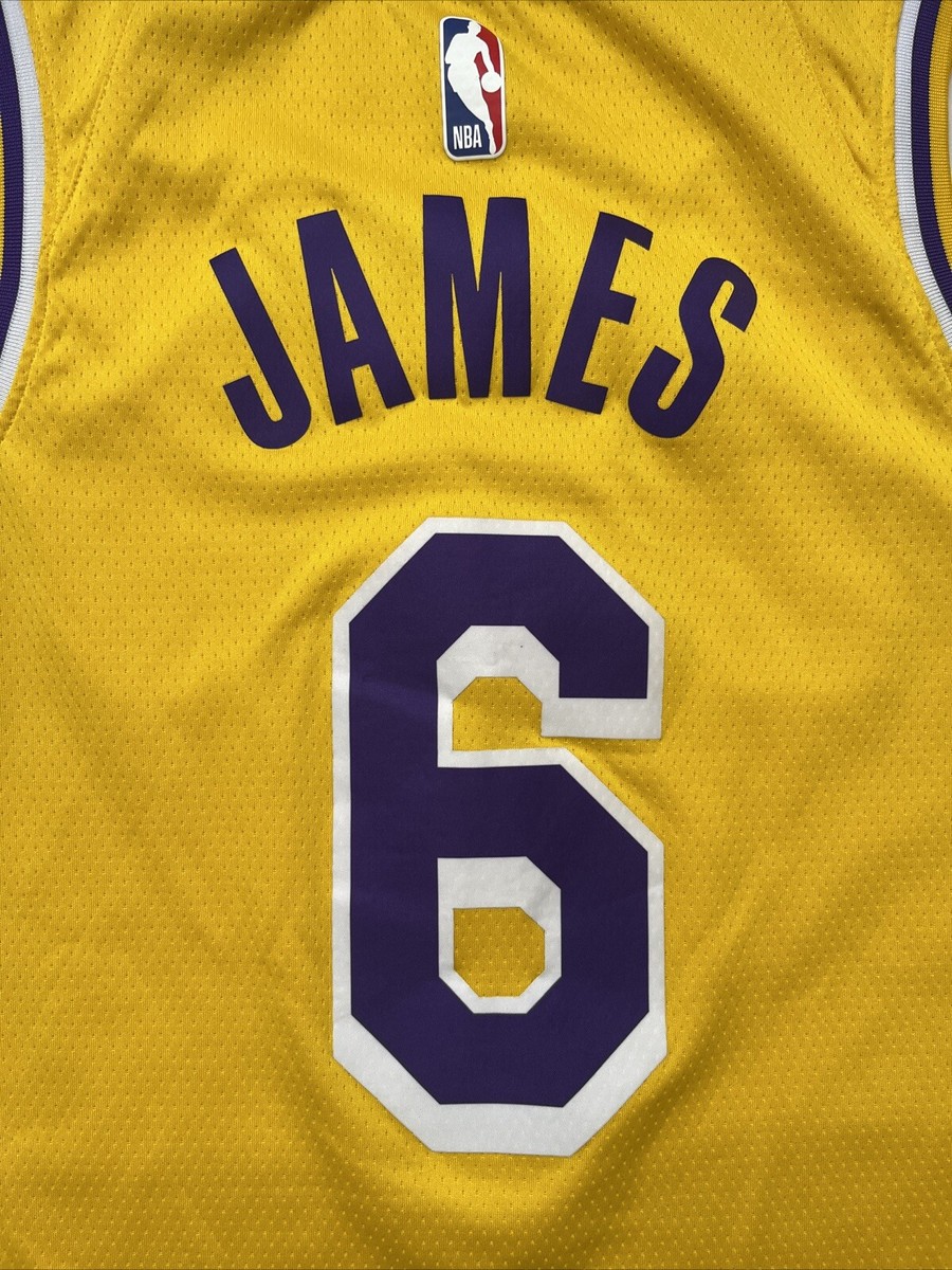 Nike LeBron James #6 Lakers Swingman Jersey Yellow Dri-Fit | eBay