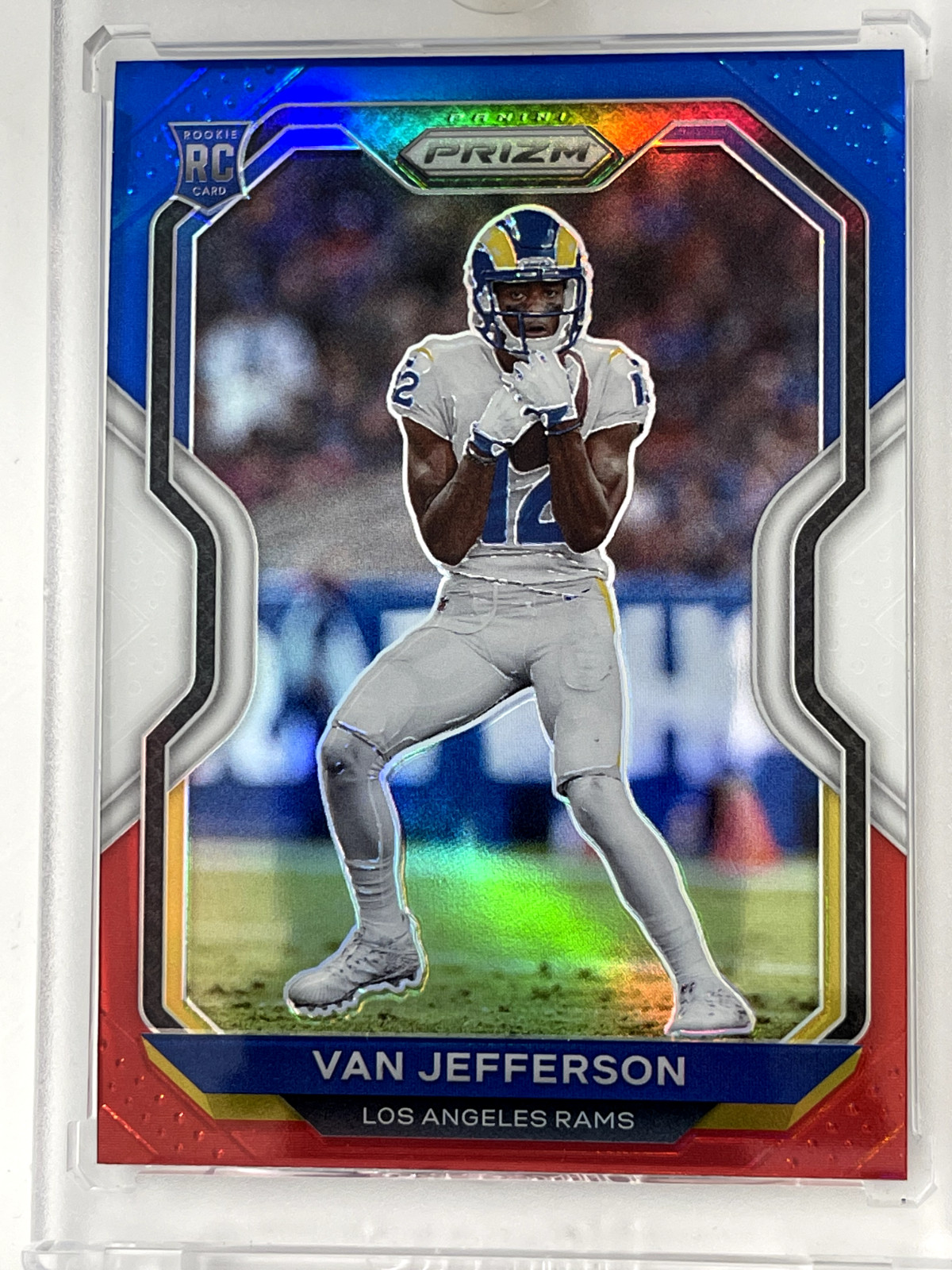 2020 Panini Prizm Rookie Red White & Blue Prizm Van Jefferson #377 Rookie RC
