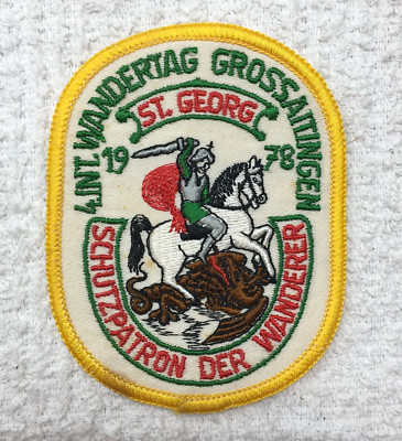 PATCH Schutzpatron der Wanderer 1978 St Georg 4 Int Wandertag Grossaitingen Hike