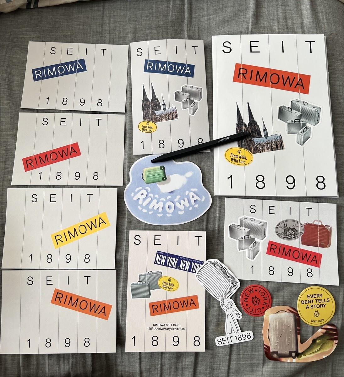 Rimowa Seit 1898 NYC 5 Stickers 6 Postcards 1 Exhibit Card